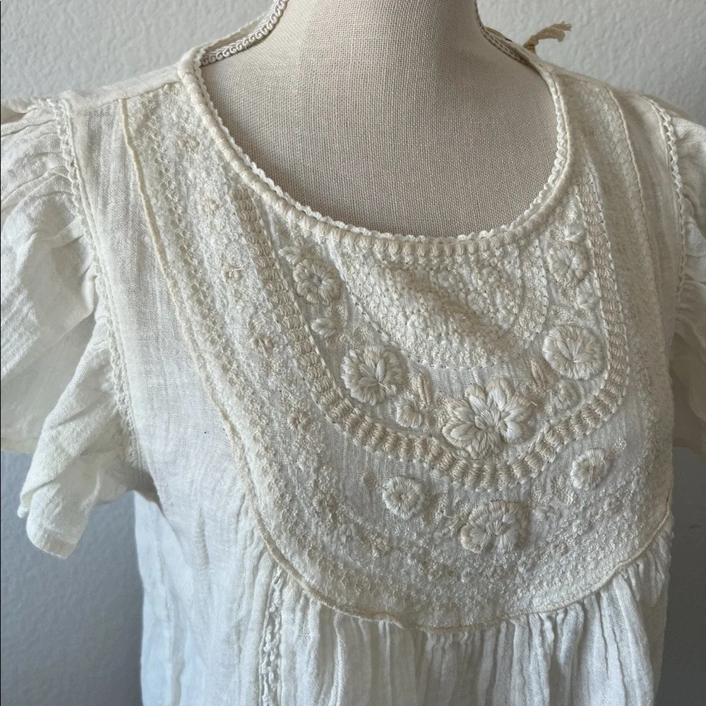 Nicole Miller Artelier cream peasant top - Picture 8 of 8